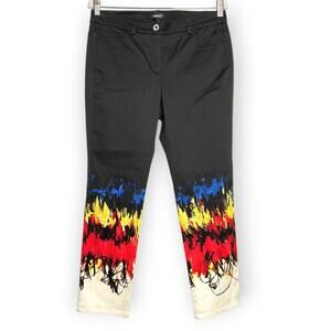 NWT Worth New York Black Graffiti Stripe Border Alana Pant SIZE 6 USA NEW